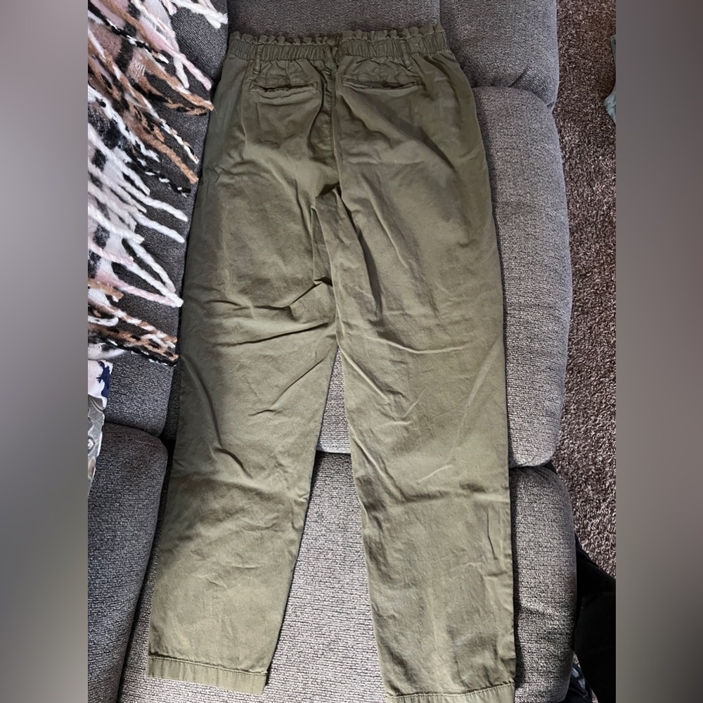 Sonoma Olive Green paper bag waisted pants